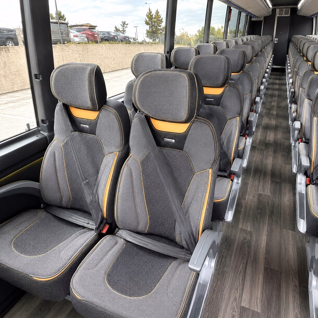 56 passenger charter bus interior