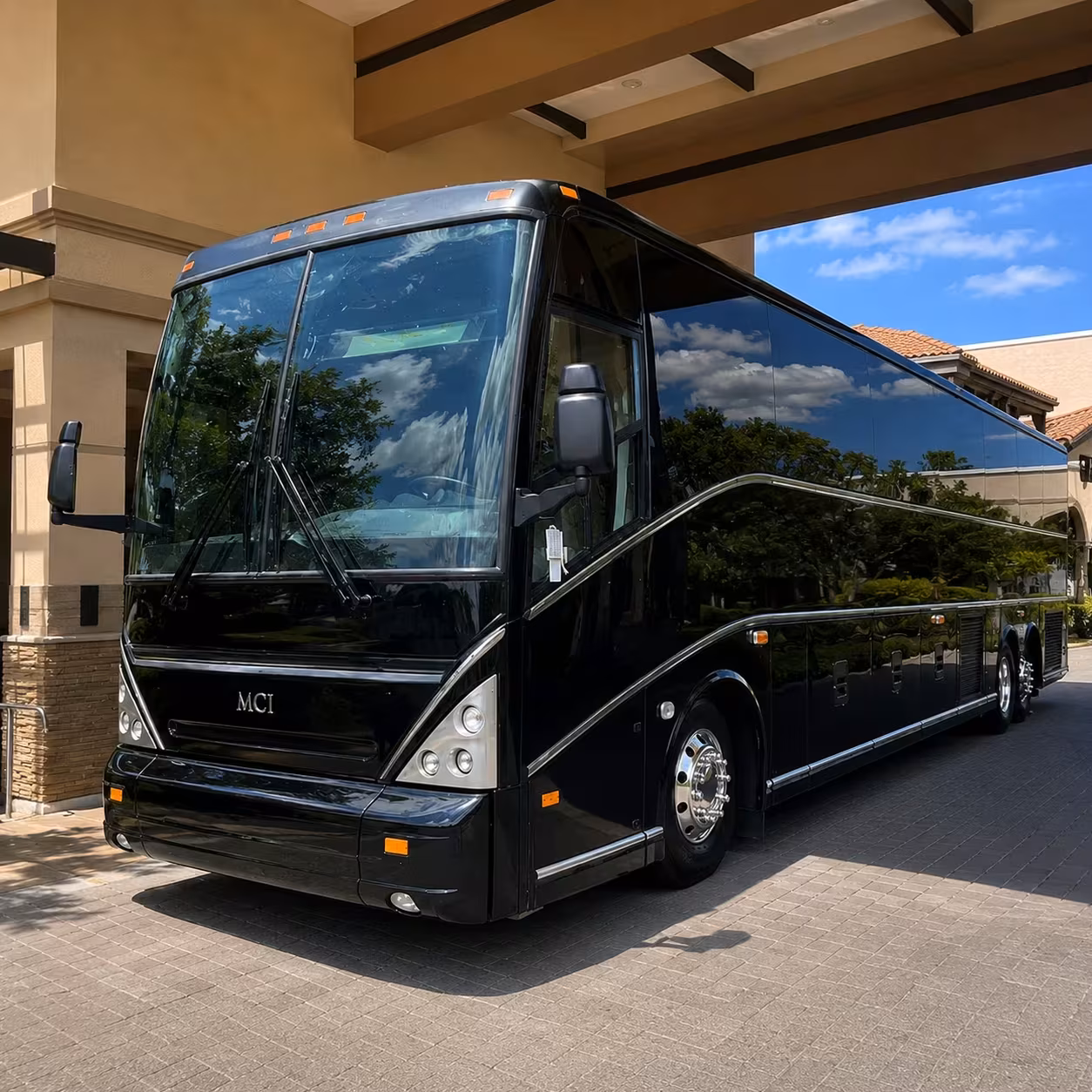 wichita charter bus rental exterior
