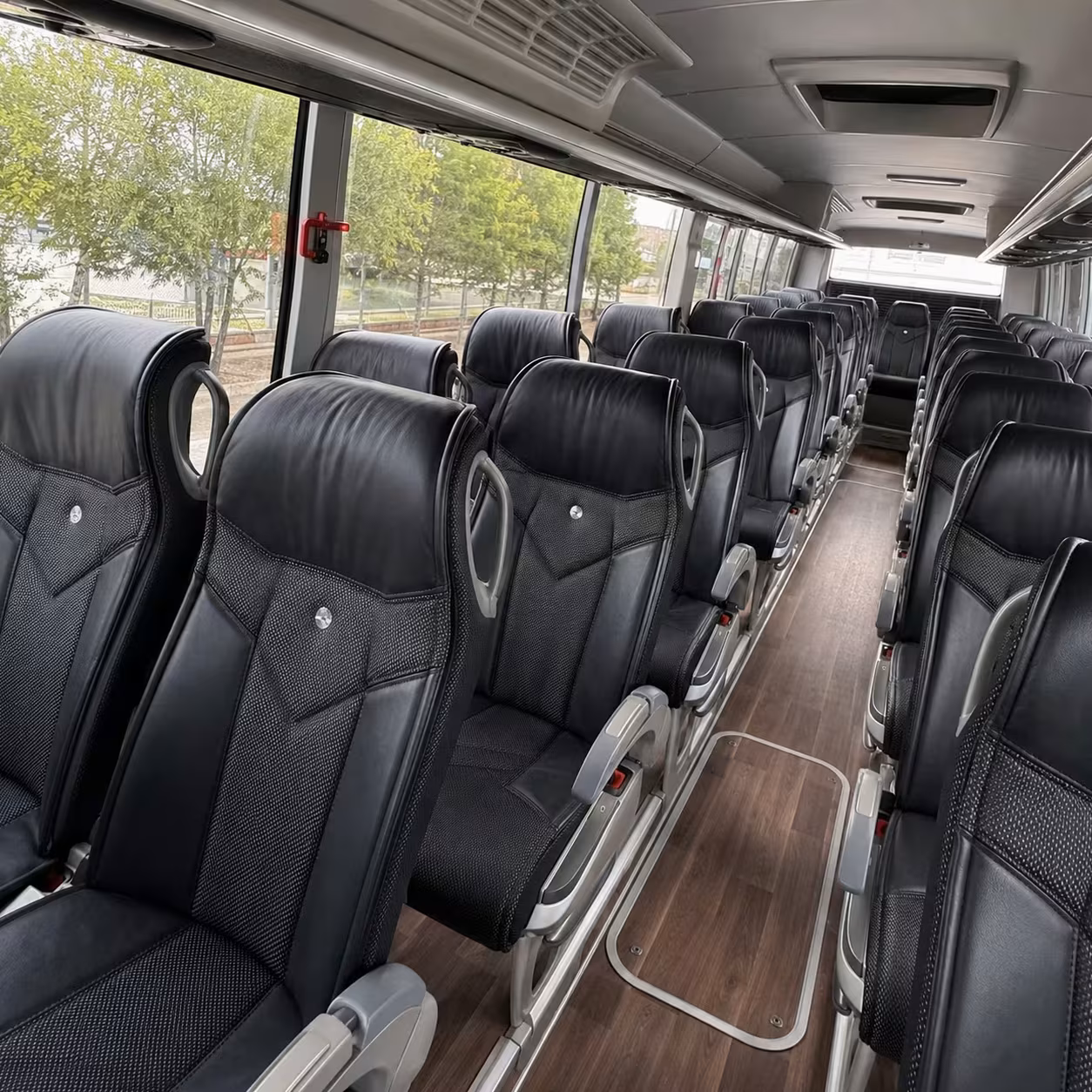 wichita charter bus rental interior
